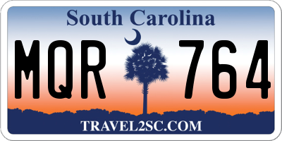 SC license plate MQR764