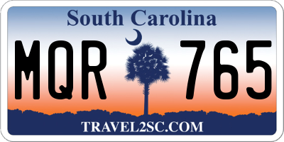 SC license plate MQR765