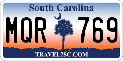 SC license plate MQR769