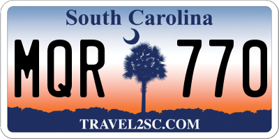 SC license plate MQR770