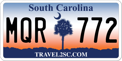SC license plate MQR772