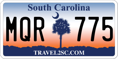SC license plate MQR775
