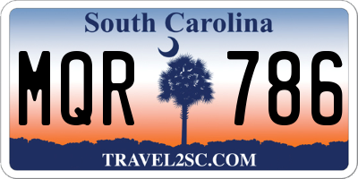 SC license plate MQR786