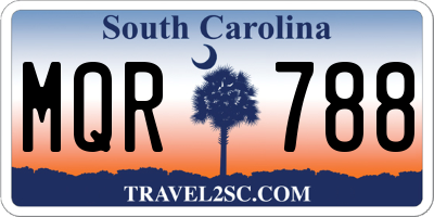 SC license plate MQR788