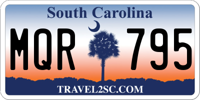 SC license plate MQR795