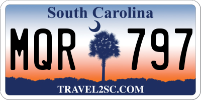 SC license plate MQR797