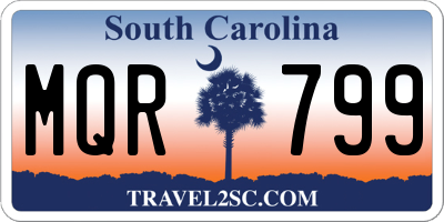 SC license plate MQR799