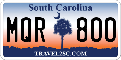 SC license plate MQR800