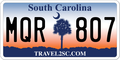 SC license plate MQR807