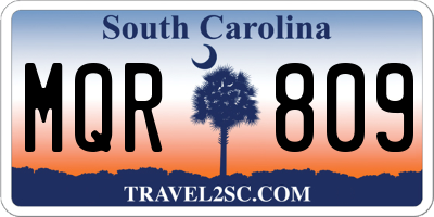 SC license plate MQR809