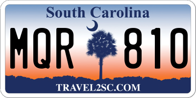 SC license plate MQR810