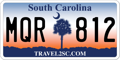 SC license plate MQR812