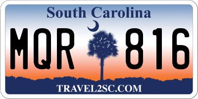 SC license plate MQR816