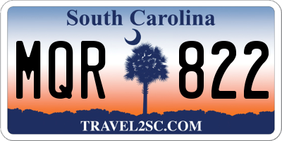 SC license plate MQR822
