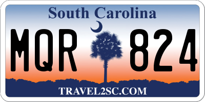 SC license plate MQR824