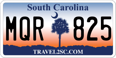 SC license plate MQR825