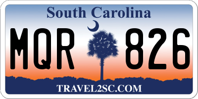 SC license plate MQR826