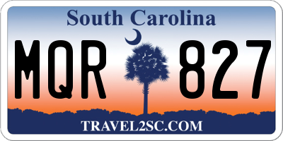 SC license plate MQR827