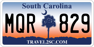 SC license plate MQR829