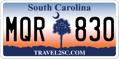 SC license plate MQR830