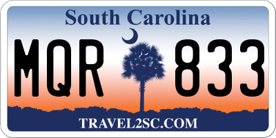 SC license plate MQR833