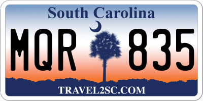 SC license plate MQR835
