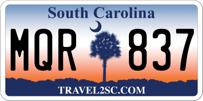 SC license plate MQR837