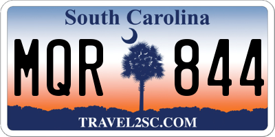 SC license plate MQR844