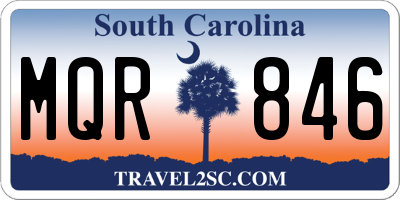 SC license plate MQR846