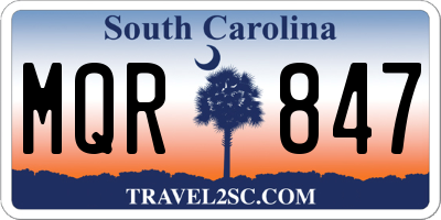 SC license plate MQR847