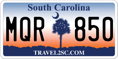 SC license plate MQR850