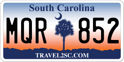SC license plate MQR852