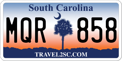 SC license plate MQR858