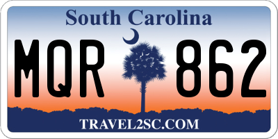 SC license plate MQR862