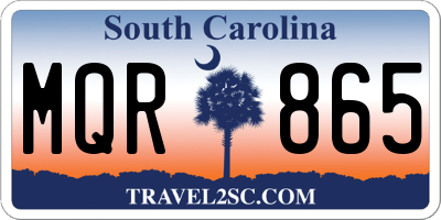 SC license plate MQR865