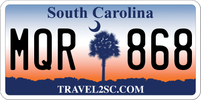 SC license plate MQR868