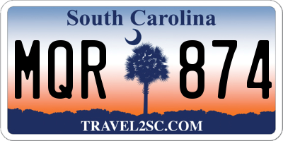 SC license plate MQR874