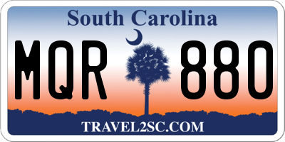 SC license plate MQR880