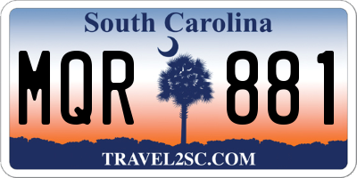 SC license plate MQR881