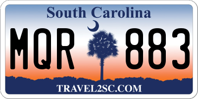 SC license plate MQR883