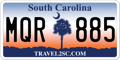 SC license plate MQR885