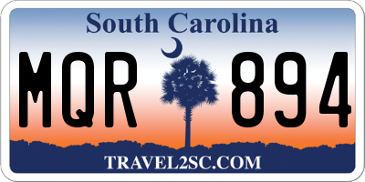 SC license plate MQR894