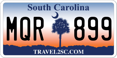 SC license plate MQR899
