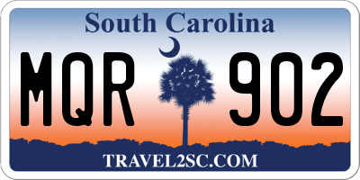 SC license plate MQR902