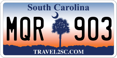 SC license plate MQR903