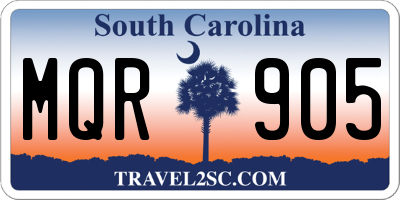 SC license plate MQR905
