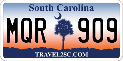SC license plate MQR909
