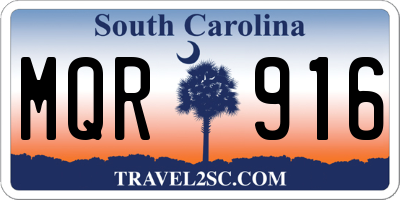 SC license plate MQR916