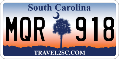 SC license plate MQR918