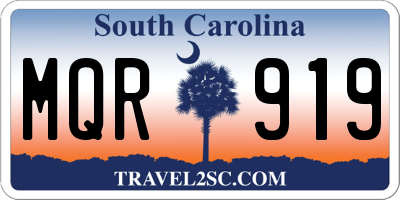 SC license plate MQR919